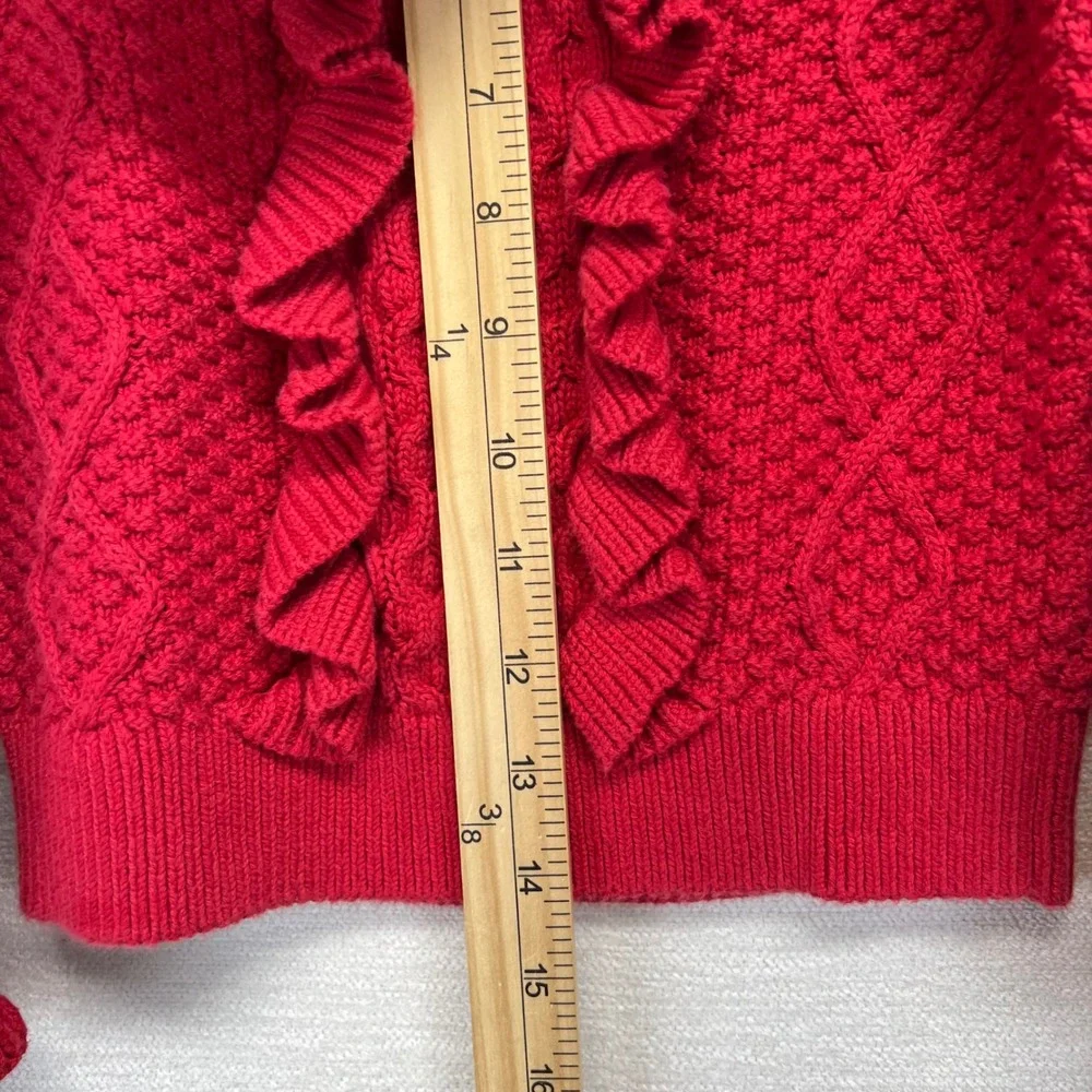 Baby Gap Red Cable Knit Ruffle‎ Sweater 5 Years Toddler Cozy Cotton